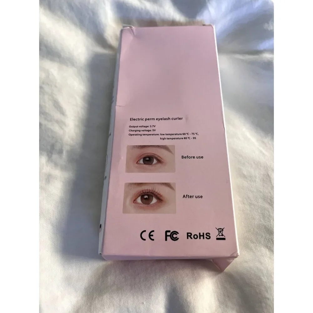 USB Rechargeable Heated Electric Perm Eyelash Curler 3 settings Pink